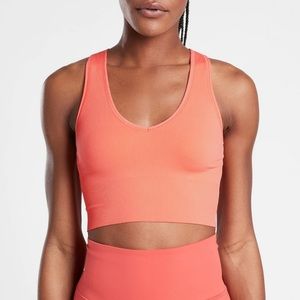 Athleta Aurora Crop Rib Tank - Island Coral XS